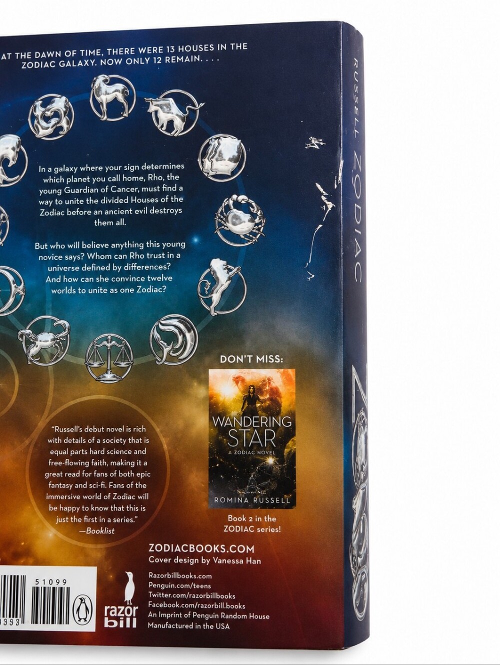 Zodiac by Romina Russell Paperback | Sci-Fi Fantasy Novel | Excellent Pre-Loved - Picture 4 of 4